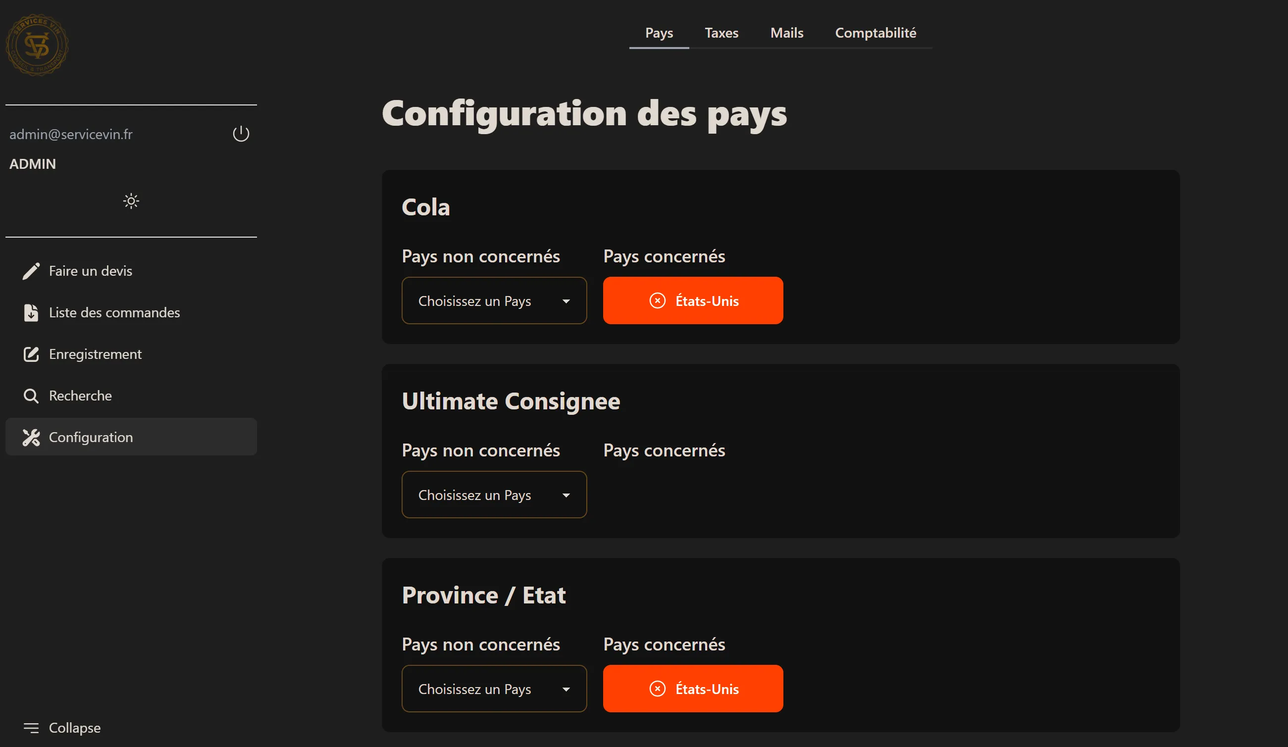 Configuration avancée